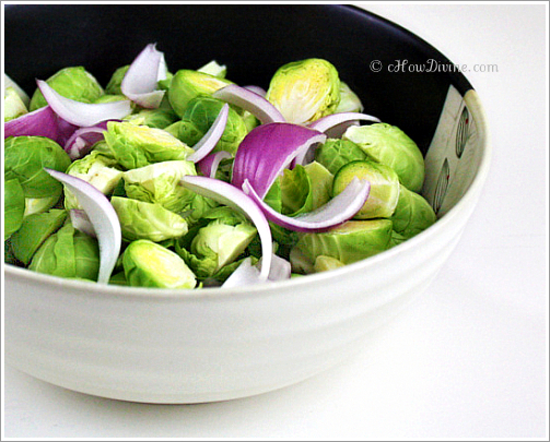 Brussels Sprouts, Red Onion, and Garlic