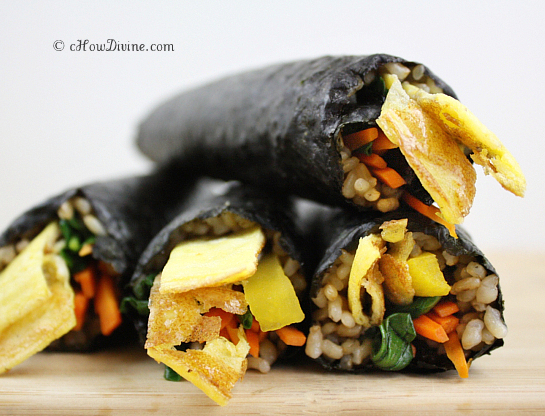 Veggie Kimbap (Korean Seaweed Rice Rolls) Recipe