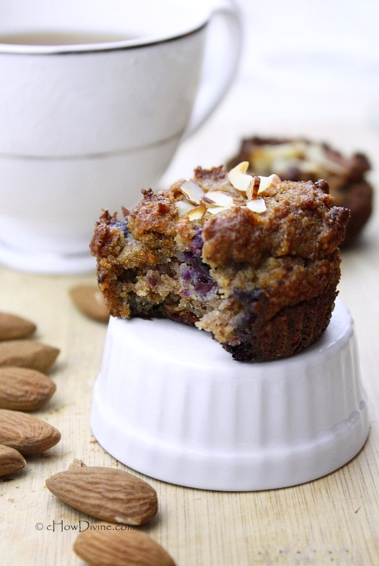Guilt-Free, Grain-Free Almond Blueberry  Muffins by cHowDivine.com
